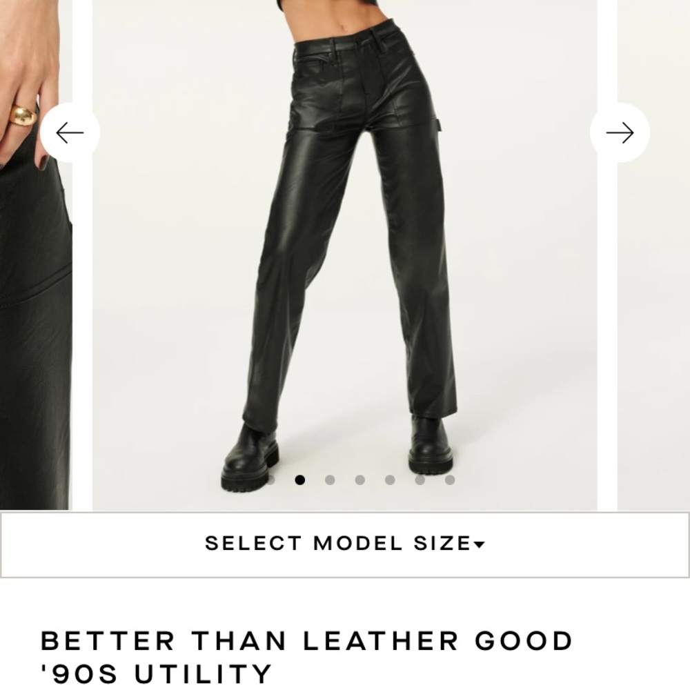 Good American Leather 90s Utility Pants